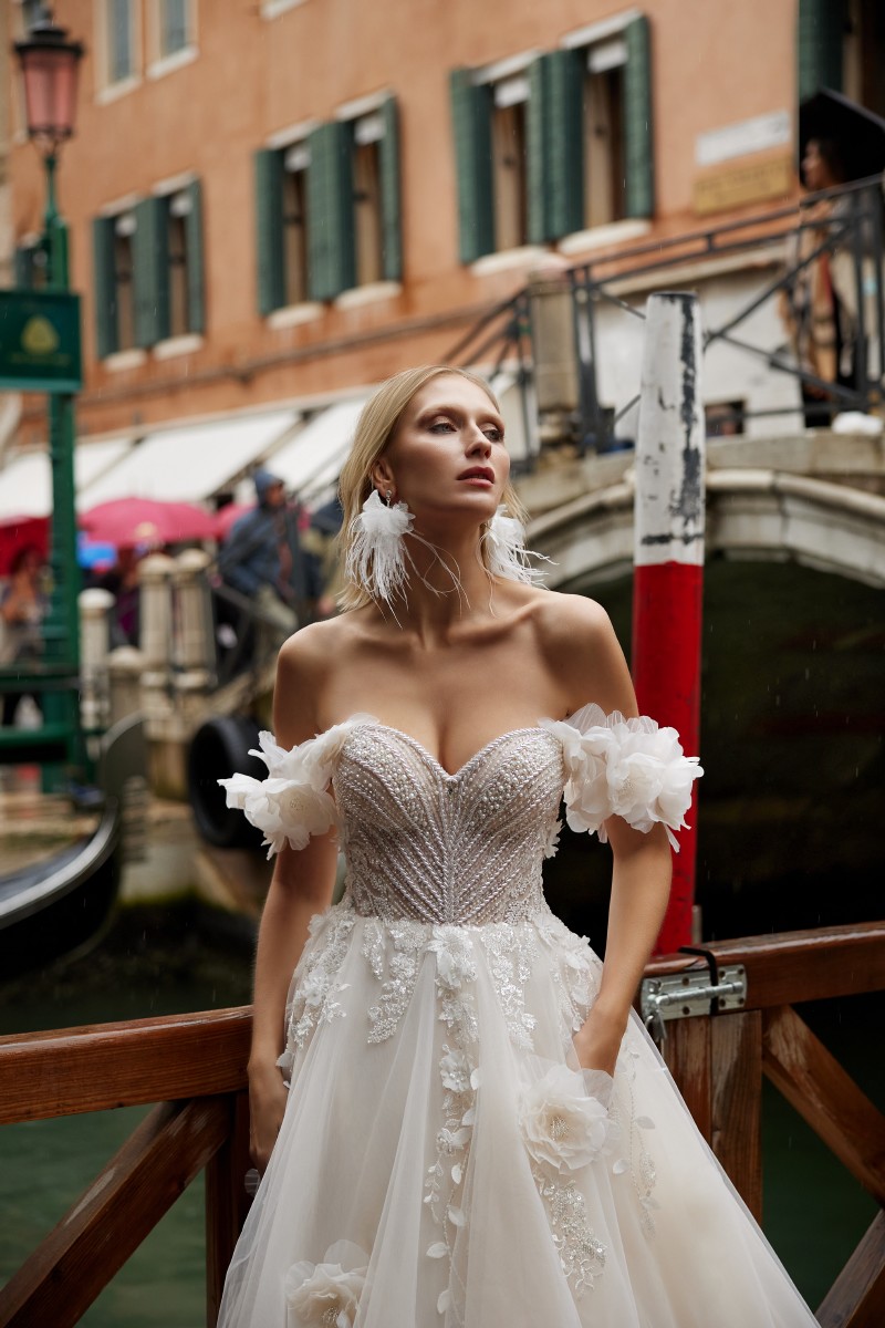 Φόρεμα KASSANDRA FLOWER, Eva Krystel Νυφικά Θεσσαλονίκη